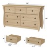 Jojoka 6/7-Drawer Dresser with Curved Legs and Rattan Accents, Freestanding Storage Cabinet for Bedroom, Living Room, Entryway, or Balcony - 2 of 4