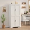 Coucheta 60" Pantry Cabinet, Kitchen Pantry Storage Cabinet with 2 Doors&Adjustable Shelves, Storage Cupboard for Kitchen, Dining Room& Bathroom - 4 of 4
