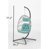 VisioGear Patio Swing Egg Chairs with Cushion, Wicker Weaving Egg Chair, Hanging Chair for Living Room Balcony, Blue&Gray, 36.2"*77.2"*36.2" - 3 of 4