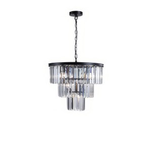 Airsurfer 20" Luxury 3-Tier Crystal Chandelier, 7-Light Gold Frame Pendant Light - 1 of 4