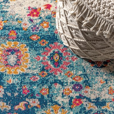 Bohemian Flair Multicolor Medallion Synthetic Area Rug 3x5