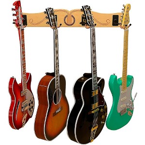 A&S Crafted Products Pro-File Wall Mounted Guitar Hanger for 4 Guitars - 1 of 4