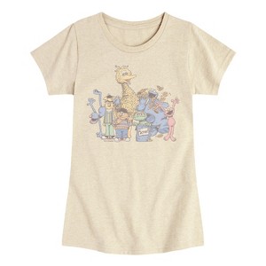 Girls' - Sesame Street - SS Group Fitted Short Sleeve Graphic T-Shirt - 1 of 3