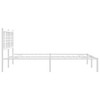 vidaXL Modern Metal Double Bed Frame with Headboard - White, Steel Construction, 81.5"x61.4"x35.4" - Ideal Bedroom Furniture - 4 of 4