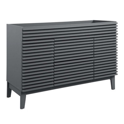 Modway Render 47 Plastic and Wood Bathroom Vanity Cabinet in Gray