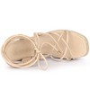 Allegra K Women's Square Toe Lace Up Platform Espadrilles Wedge Heel Sandals - 4 of 4