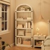 Bookcase with Doors Arched Bookshelf 71.65in Tall Bookcase Farmhouse Cabinet with Shelves Wooden Bookshelves for Home Office, Living Room - 4 of 4