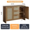 Jojoka 47.2"Boho Credenza Console Table with Storage, Farmhouse Rattan Buffet Sideboard Cabinet with Drawers & Doors for Entryway/Living Room/Kitchen - 2 of 4