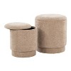 NicBex Contemporary Fabric Ottoman Set of 2 Upholstered Modern Footrests, Brown - 4 of 4