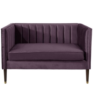 Settee with Channel Seams Majestic Plum - Skyline Furniture, Majestic Purple