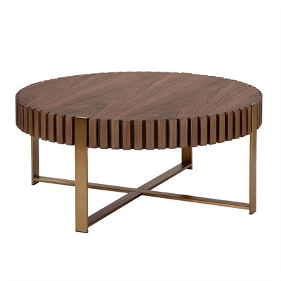 OUTSUPPLY Coffee Table, Modern Round Pedestal Table for Living Room & Bedroom