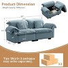 GDFStudio Elton 83.9" Velvet 2 Seater Storage Sofa with Curved Backrest and Pillows - 3 of 4
