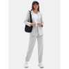 EXLURA Women's Business One Button Blazer Jacket High Elastic Waist Pant Suit Set Casual Loose 2 Piece Suits Office Work - 4 of 4