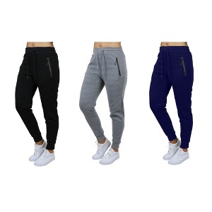 Galaxy Pro Star Women's Modern Fit  Fleece Lined Joggers-3 Pack - 1 of 2