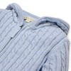 Hope & Henry Boys' Zip-Up Textured Sweater (Light Blue Heather Cable, XX-Small) - 2 of 4