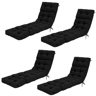 Tangkula Set of 4 73" Lounge Chaise Cushion Padded Recliner Cushion