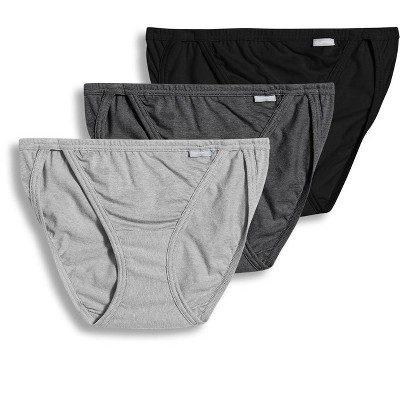 Jockey Women's Elance String Bikini - 3 Pack 6 Grey Heather/Charcoal  Heather/Black