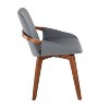 Cosmo Bamboo/Faux Leather Dining Chair Walnut/Gray - LumiSource: Mid-Century, Comfy, Armrest - 2 of 4
