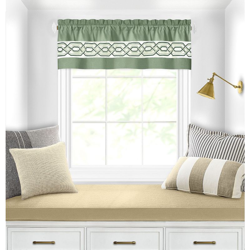 Kate Aurora Pacifico Rod Pocket Embroidered Window Valance, 1 of 5