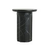 Okak Outdoor Side Table with Lightweight Concrete Frame, Round End Table with Marble Effect, Outdoor Coffee Table for Backyard, Black Marble - 3 of 4