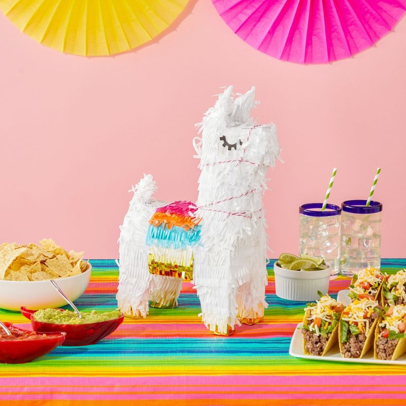 Sparkle and Bash Llama Pinata for Fiesta Party Supplies, Small Llama Party Decorations for Kids, Boys, Girls Birthday (White, 8.5x15x4.5 in), 2 of 9