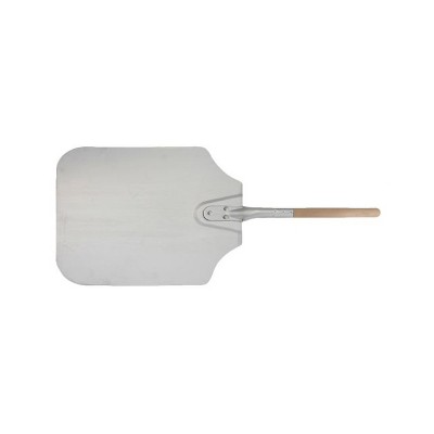 26-Inch Silver Aluminum Pizza Peel with Wood Handle