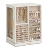 Rotating Jewelry Box, Jewelry Organizer, 5-Drawer Jewelry Storage Case with Glass Window, Vertical Design, Open and Spacious, White - 2 of 4