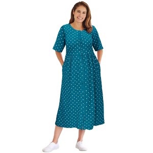 Woman Within Petite Button-Front Essential Dress - 1 of 4