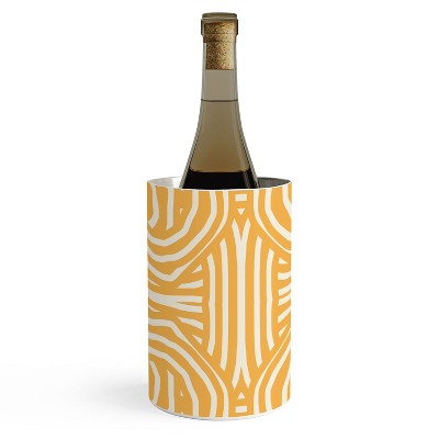 Little Dean Yellow mustard boho stripe Wine Chiller - Deny Designs