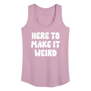 Women's - Instant Message - Here To Make It Weird Graphic Racerback Tank - 1 of 4