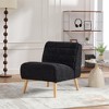 XINGHANZHENXUAN Modern Armless Accent Chair with Rubber Wood Legs, Chenille Upholstered Chair for Living Room, Bedroom & Office - 4 of 4