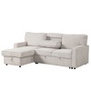 Upholstery Sleeper Sectional Sofa with Storage Space, USB port, 2 cup holders on Back Cushions - 3 of 4