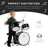 Best Choice Products Kids Beginner 3-Piece Drum, Musical Instrument Set w/ Sticks, Cushioned Stool, Drum Pedal - 2 of 4