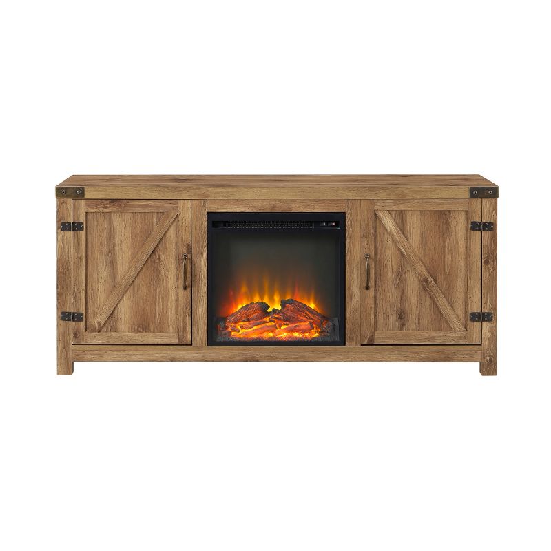 Clarabelle Double Door Farmhouse Electric Fireplace TV Stand for TVs up to 65" - Saracina Home, 5 of 9