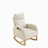 VYNXARIA 27.6"W Modern Accent High Backrest Living Room Lounge Arm Rocking Chair, Two Side Pocket,beige - 3 of 4