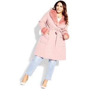 CITY CHIC | Women's Plus Size Make Me Blush Coat - blush - 12 Plus - 1 of 3