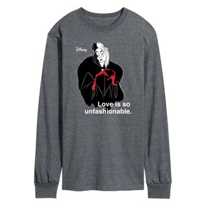Men's - Disney Villains - Cruella De Vil Love Unfasionable Long Sleeve Graphic T-Shirt - 1 of 4