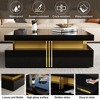 CAVINAS 43.3" Square Coffee Table,MDF Table with 4 Drawers,Gold Accents,Suspended Base,800LBS Capacity,Storage Center Table for Living Room - 4 of 4