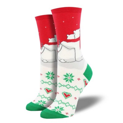 Novelty Socks 14.0" Red White & You Crew Womens Polar Bear Coke Socksmith  -  Socks