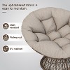 PAGED Ergonomic Wicker Chair, 360 Degree Swivel Reading Chair with Adjustable Feet and Ultra-Thick Cushion, Accent Chairs for Living Room - 2 of 4