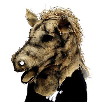 Halloween Express Adult Scarecrow Horse Costume Mask -  - Beige