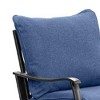 Royal Hampton Swivel Glider Armchair Set of 2, Navy Blue Cushion, Black Metal - 3 of 4