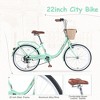 YONWAY 22 Inch Cruiser Bike, 7 Speeds Steel Frame City Bicycle With Front Basket, Front Caliper Brake And Adjustable Seat For Kid And Adult - 3 of 4
