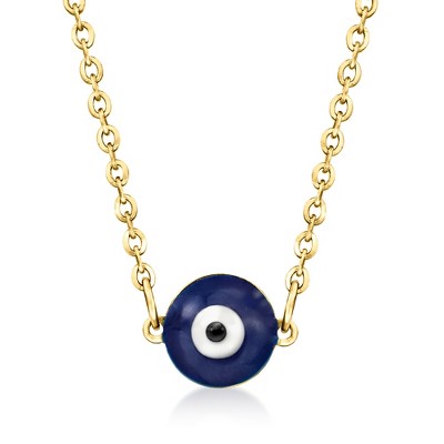 Pure Collection by Ross-Simons Italian Multicolored Enamel Evil Eye Necklace in 14kt Yellow Gold Size 16