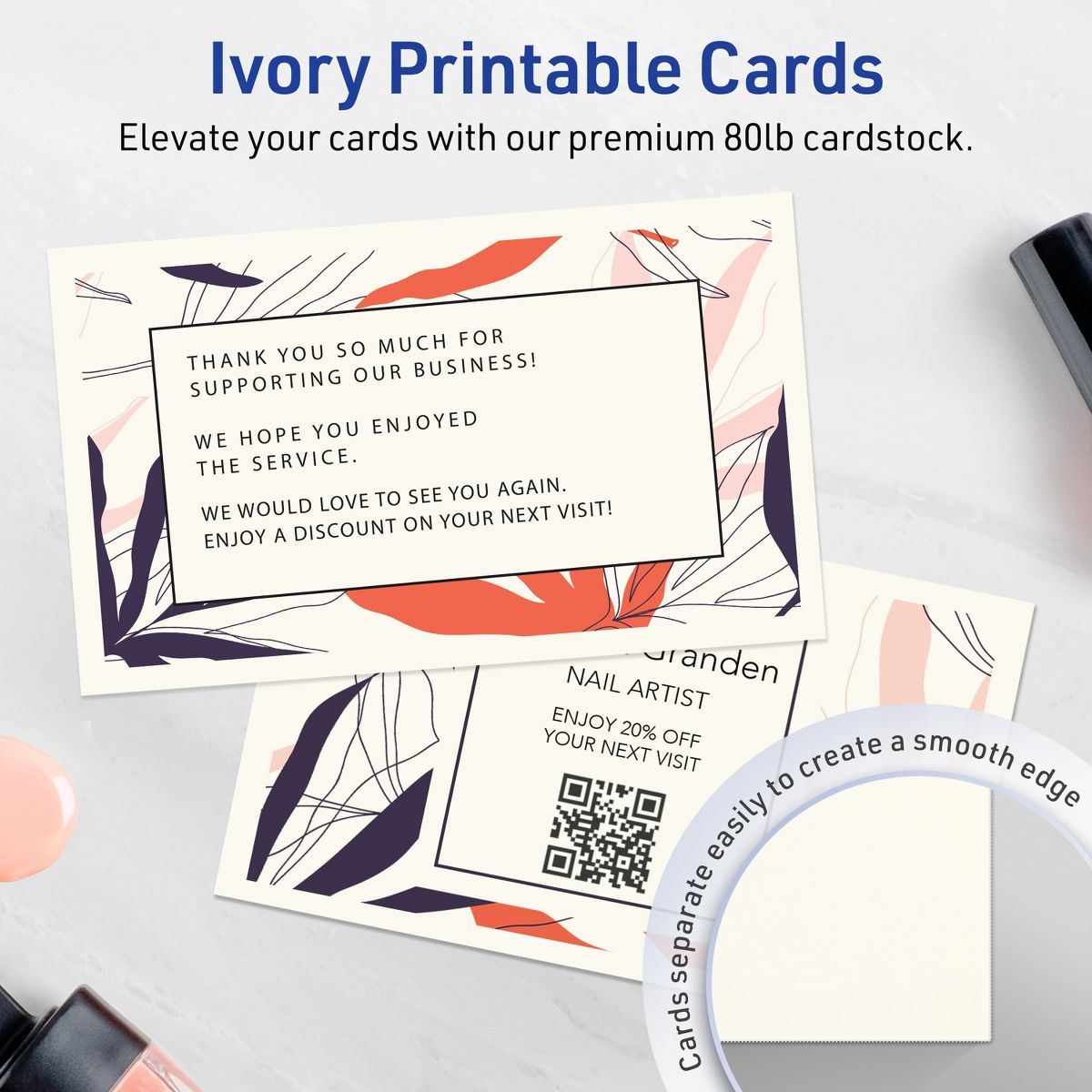 Avery Matte Ivory Index Cards, 3" x 5" Rectangle - thumbnail 2