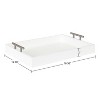 Kate and Laurel Lipton Tray, 16.5x12.25, White and Silver - 3 of 4
