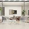 NicBex Set of 2 Outdoor Dining Chair,Modern Patio Dining Chairs with with Seat and Back Cushion,24 inch Chairs Suitable for Patio,Garden,White - 2 of 4