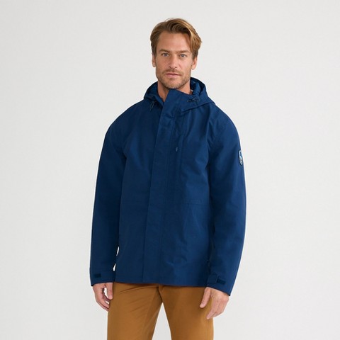Lands' End Men's Squall Waterproof Rain Jacket - Medium - Deep Sea Navy