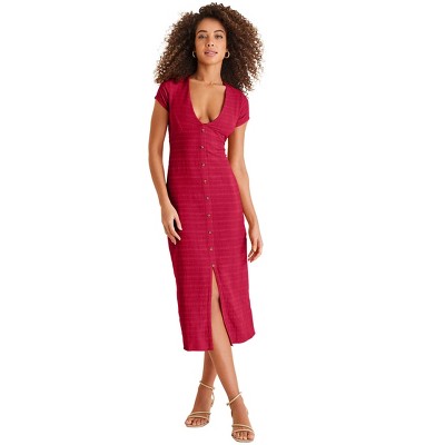 VENUS Womens Linen Midi Dress