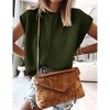 Womens Cap Sleeve Sweater Vest Crew Neck Knit Sleeveless Tank Tops Casual Lightweight Pullover Sweaters - 2 of 4